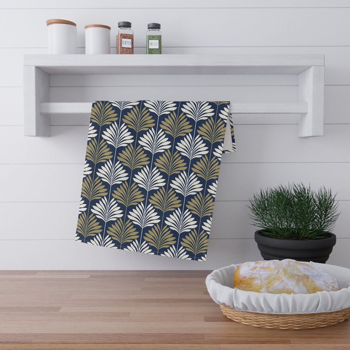 Tea Towel | Blue & Gold | Deco