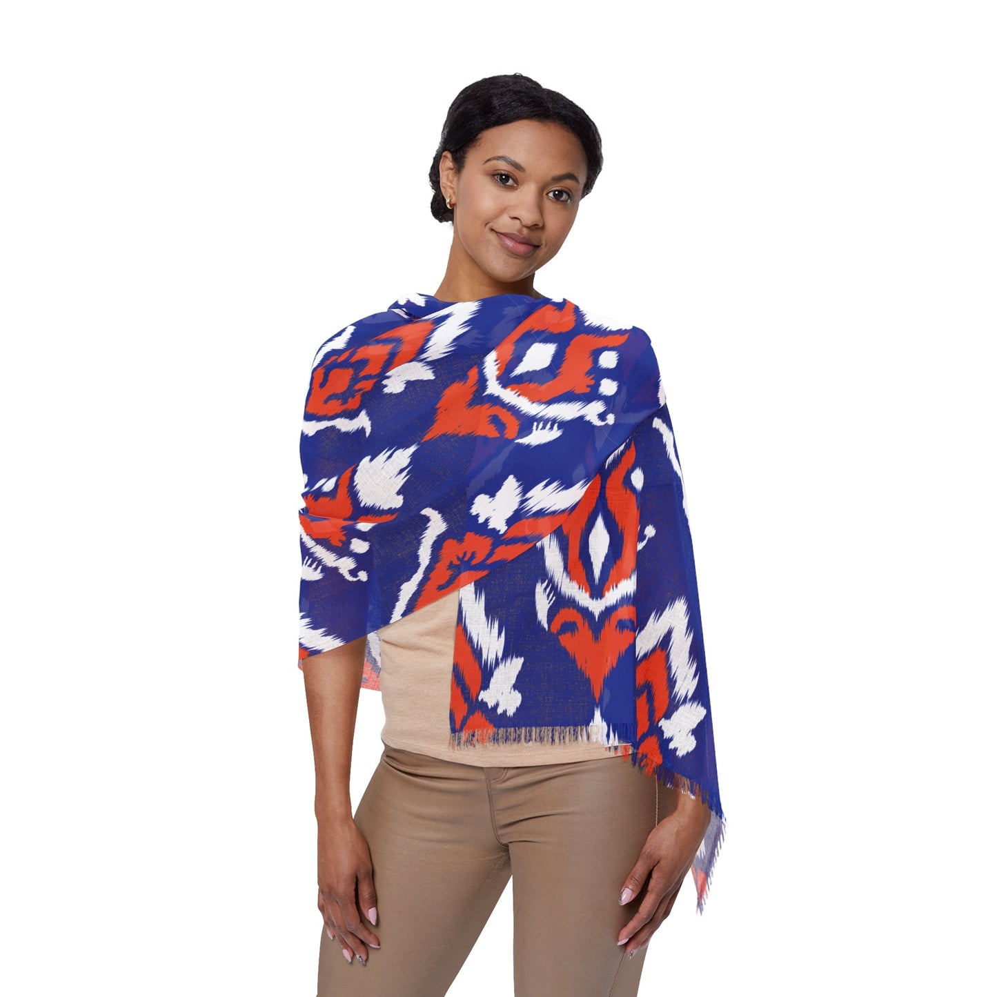 Scarf | Bright Blue & Orange | Ikat