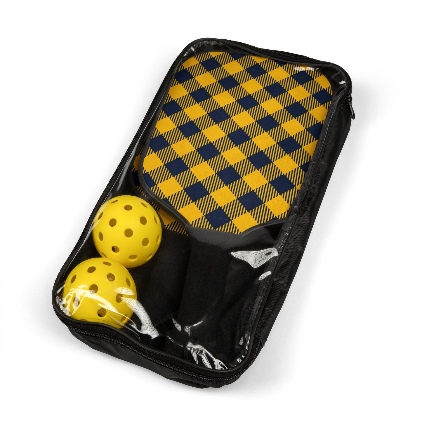 Pickleball Paddle Kit | Yellow & Blue | Gingham