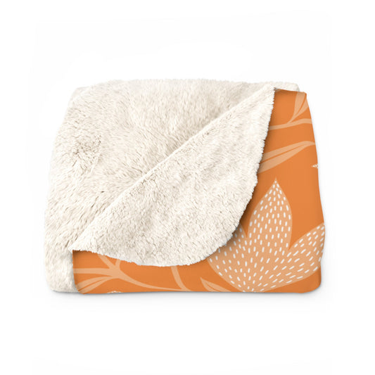 Sherpa Blanket | Orange & White | Magnolia