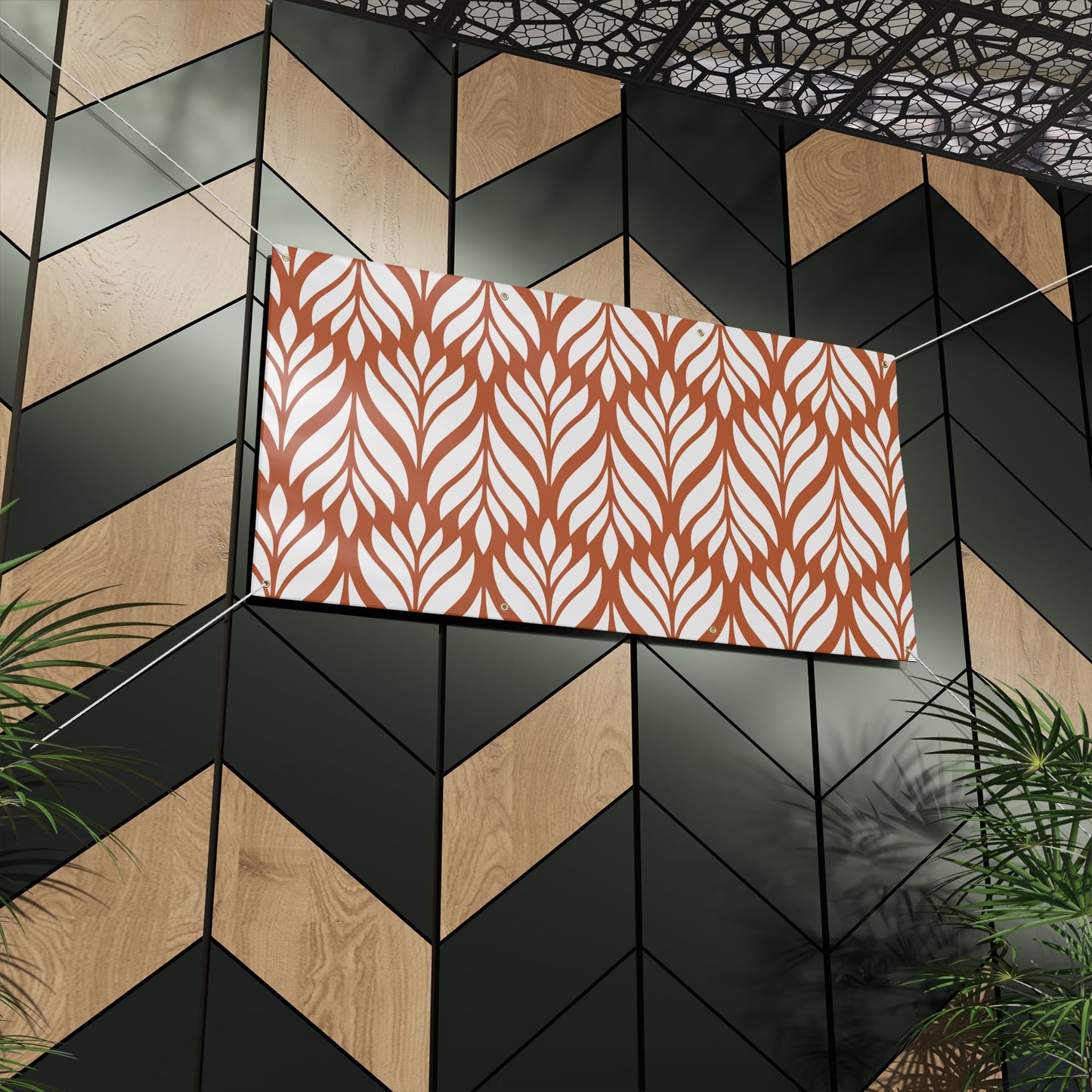 Banner | Dark Orange & White | Palm