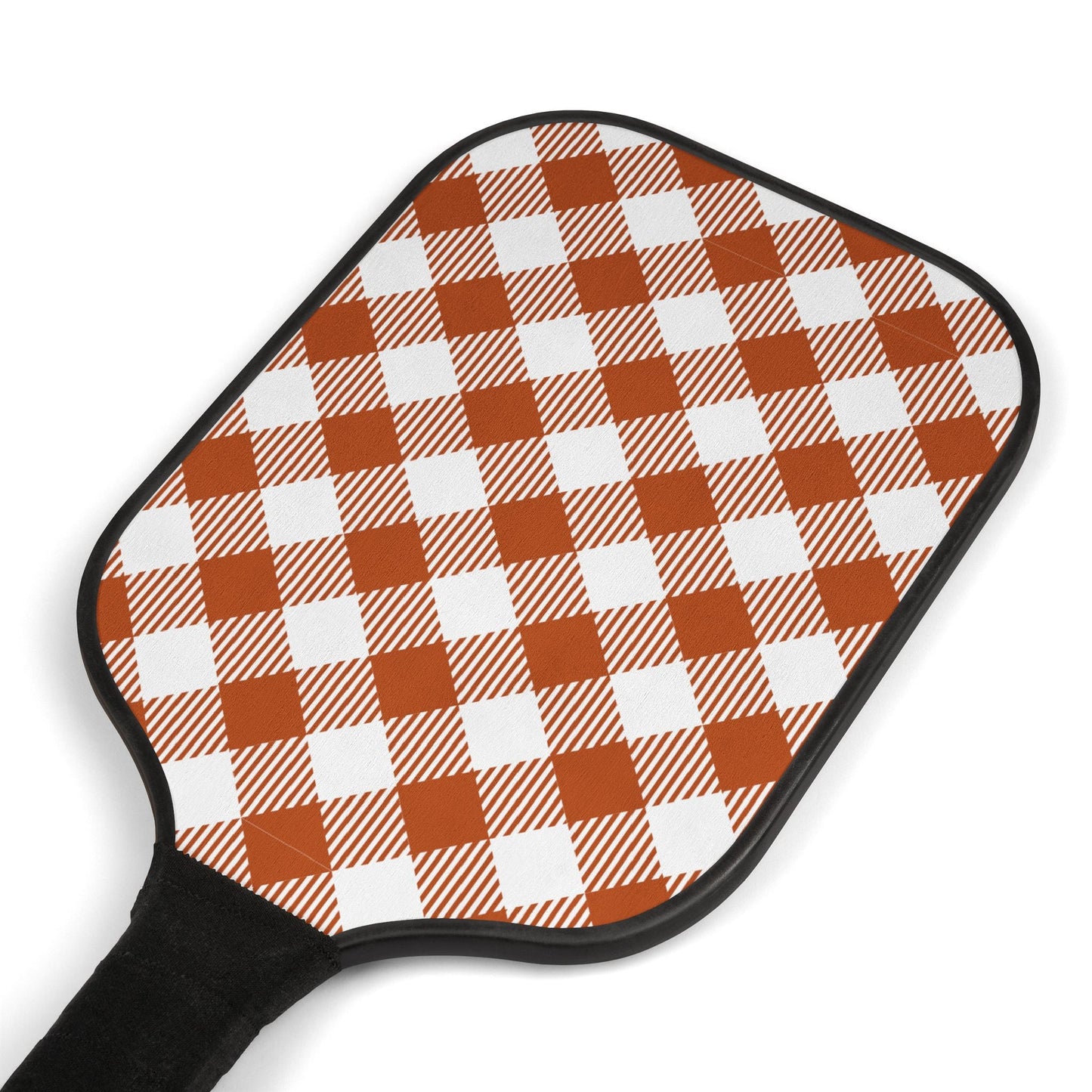 Pickleball Paddle Kit | Dark Orange & White | Gingham