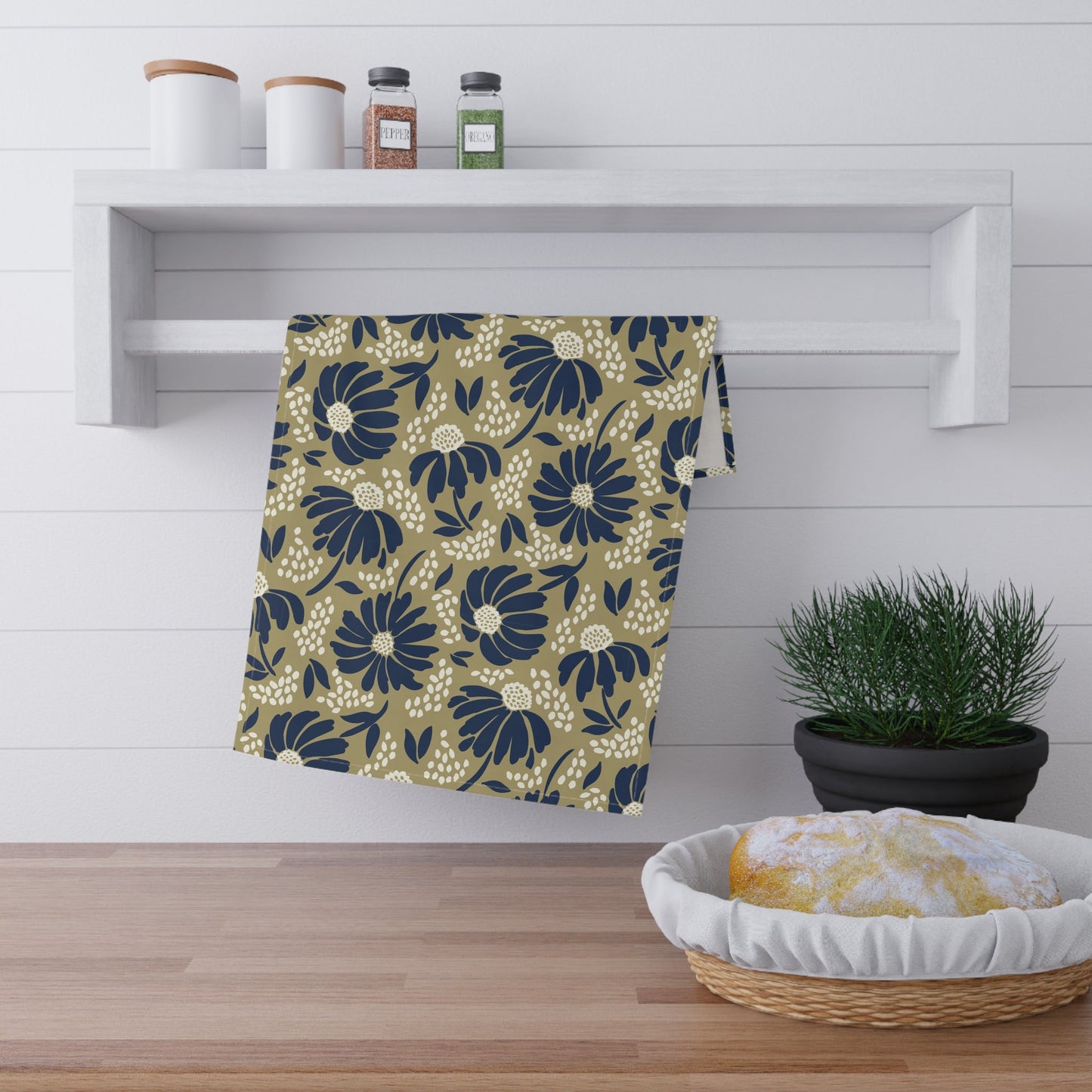 Tea Towel | Blue & Gold | Bellis