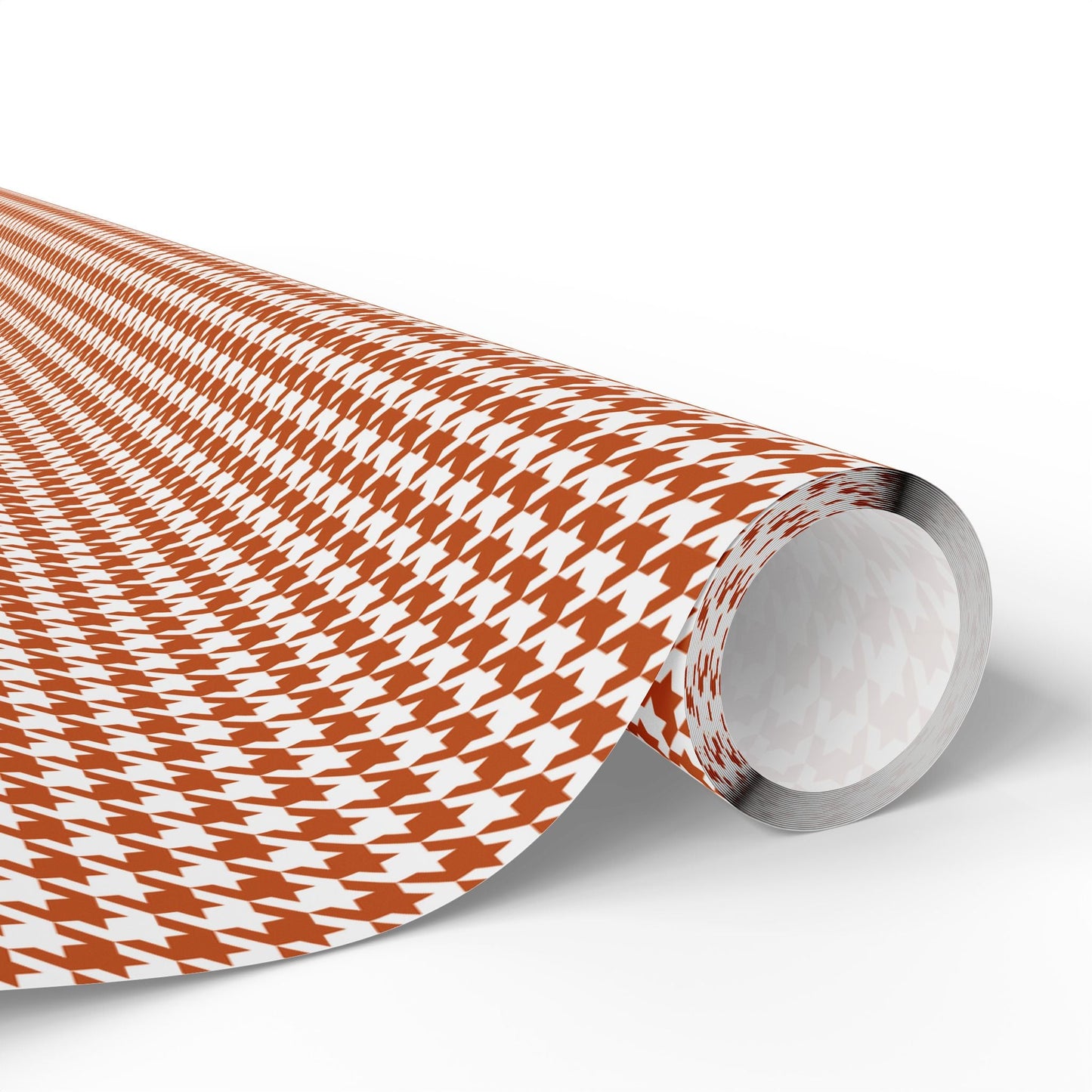 Gift Wrap | Dark Orange & White | Houndstooth