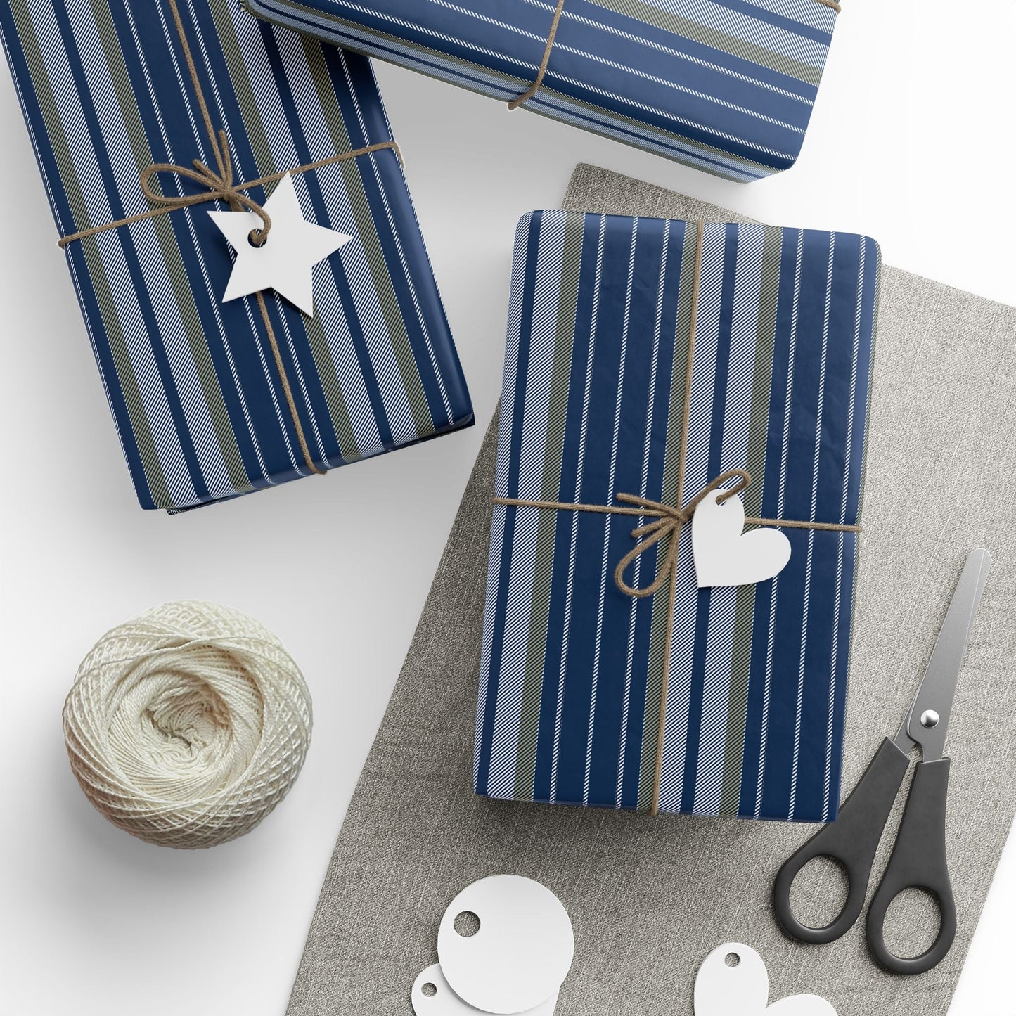 Gift Wrap | Blue & Gold | Stripe