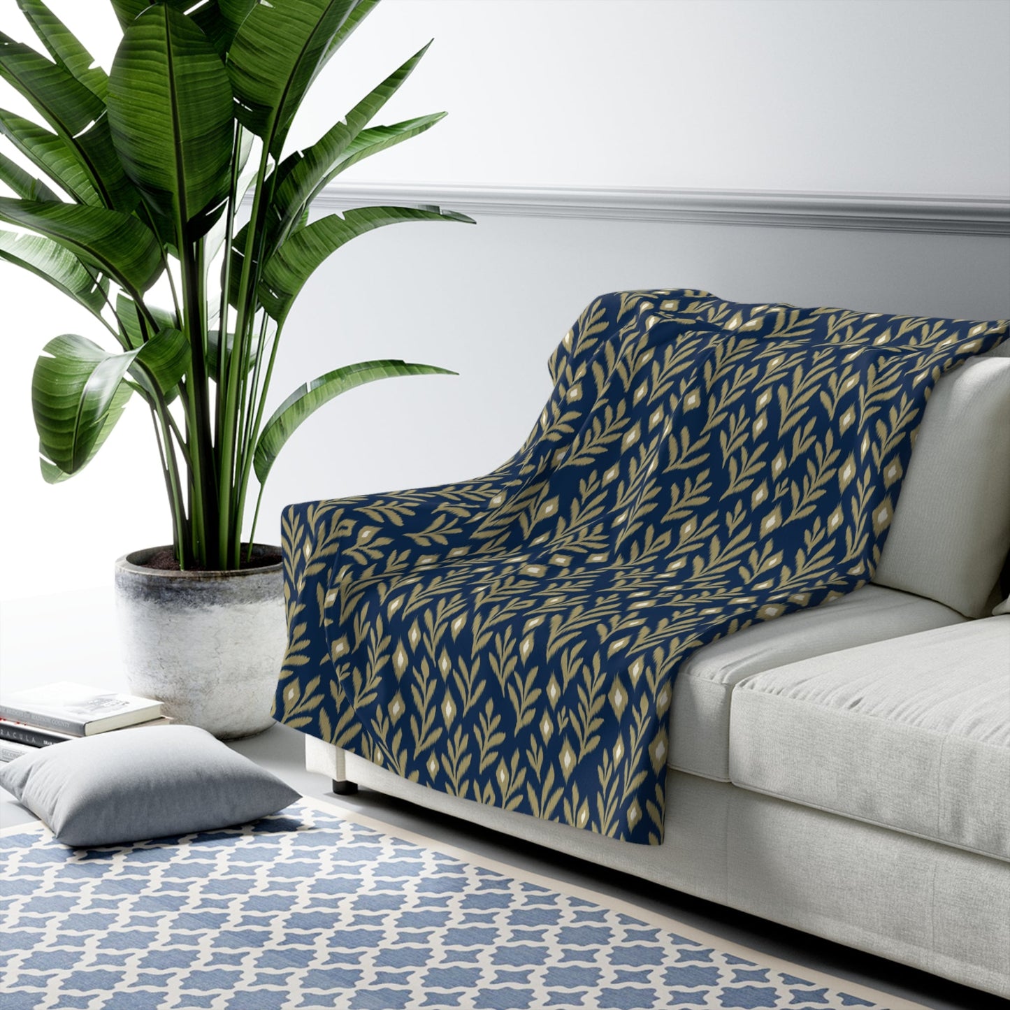Sherpa Blanket | Blue & Gold | Laurel