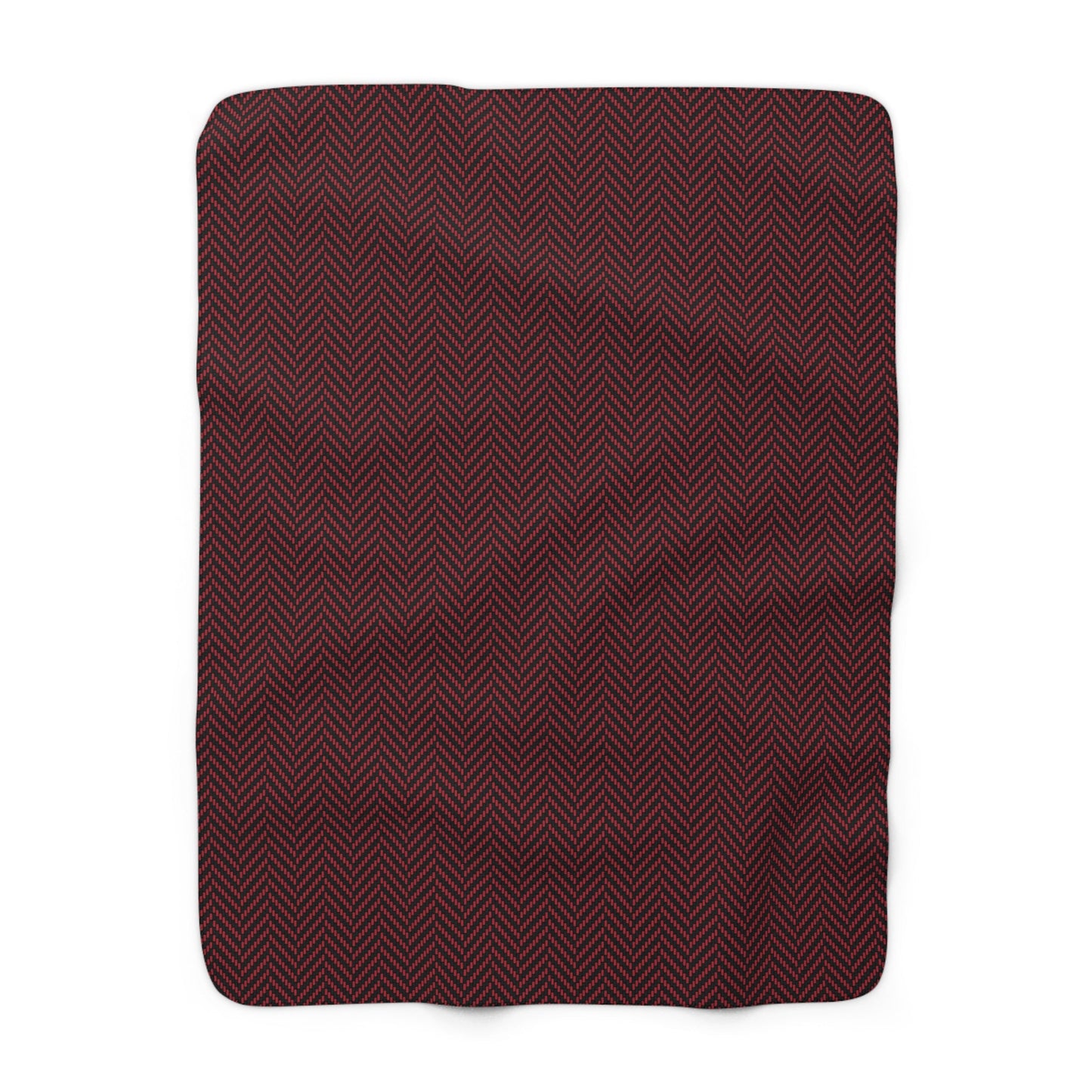 Sherpa Blanket | Red & Black | Herringbone