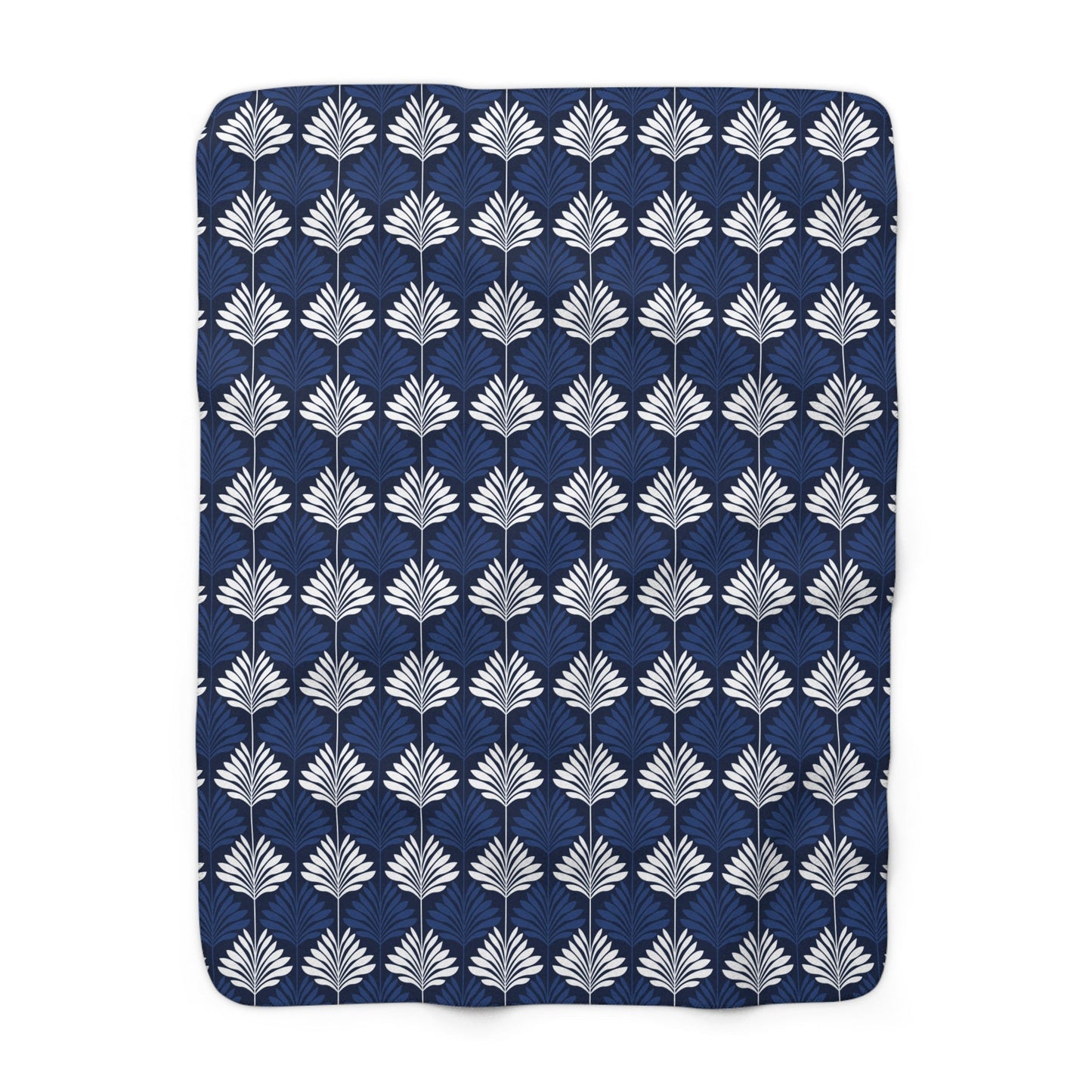 Sherpa Fleece Blanket | Navy & White | Deco