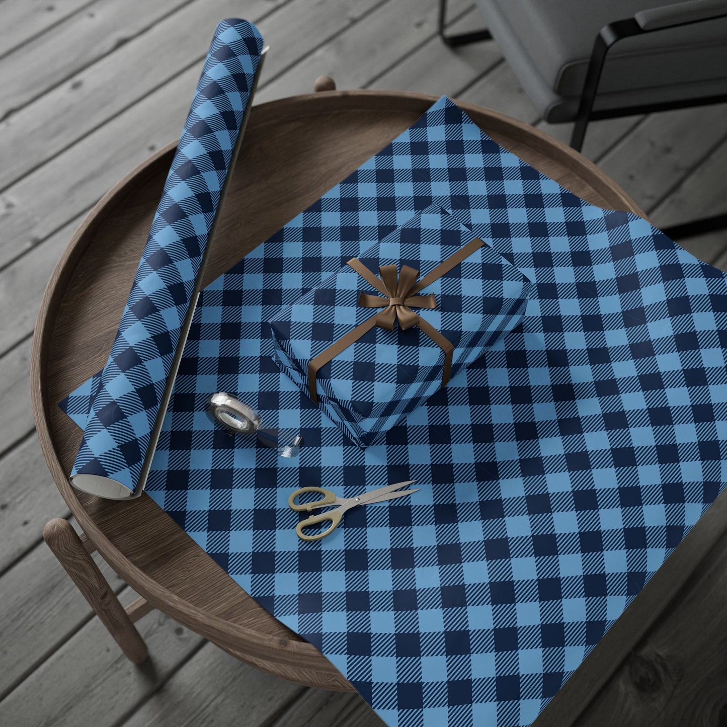 Gift Wrap | Light Blue & White | Gingham