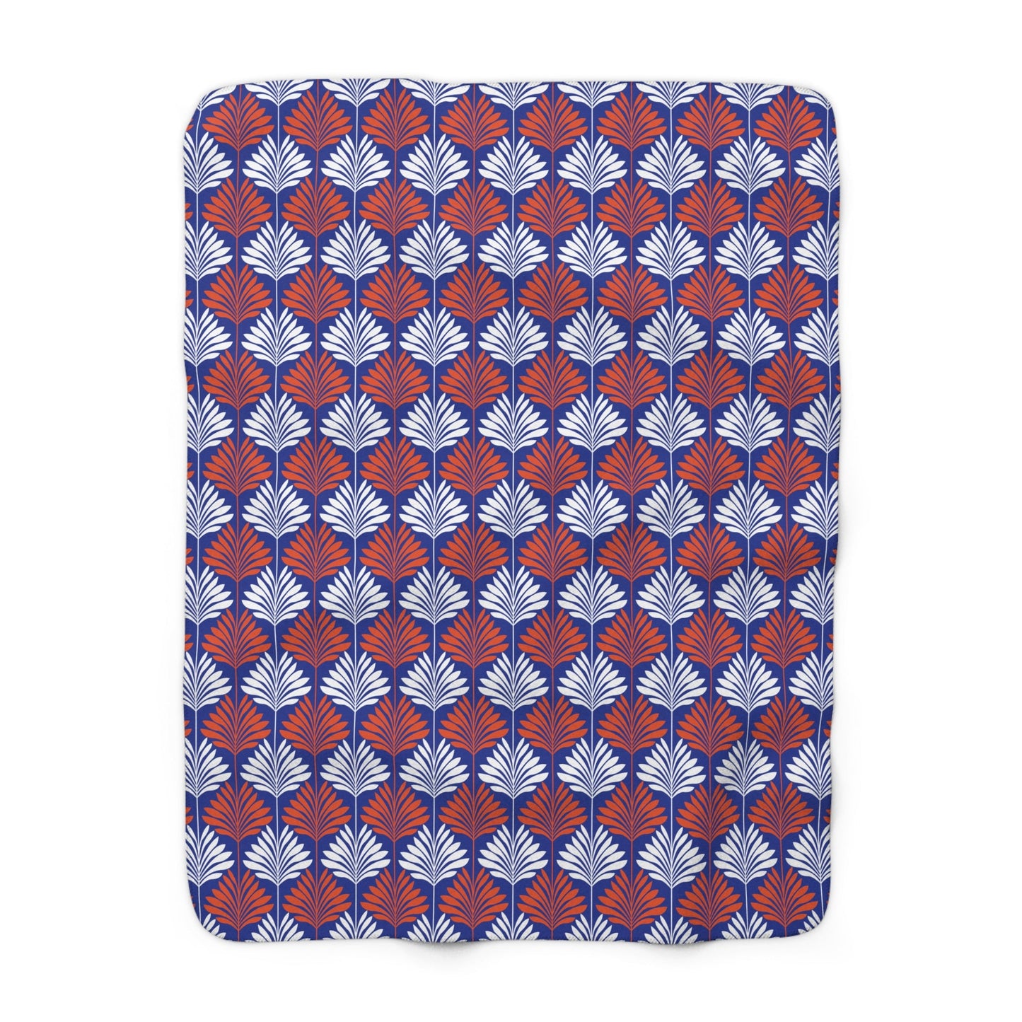 Sherpa Fleece Blanket | Bright Blue & Orange | Deco