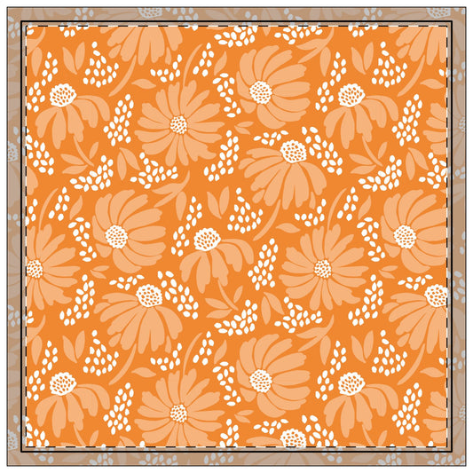 Napkin 4-set | Orange & White | Bellis