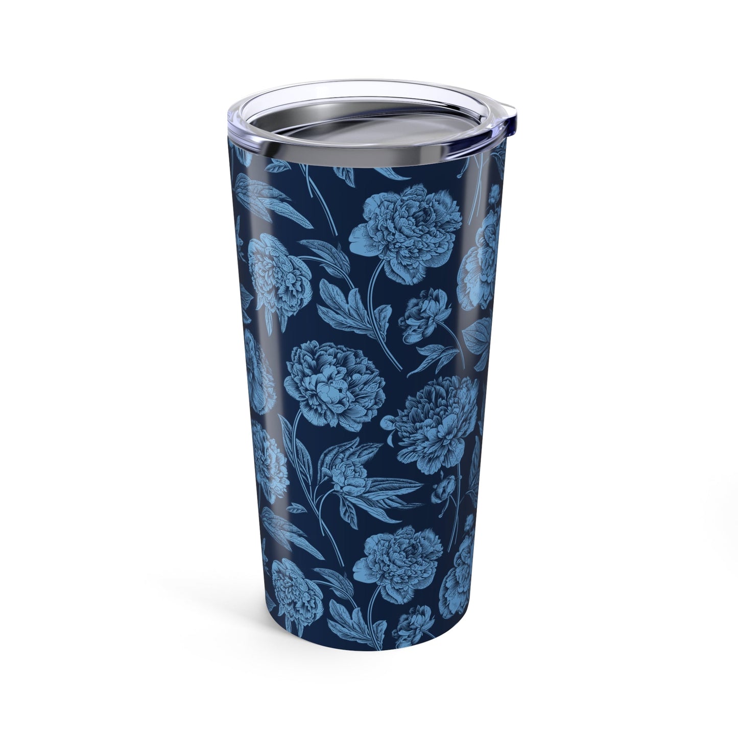 Tumbler | Light Blue & White | Peony