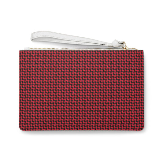Clutch Bag | Red & Black | Houndstooth