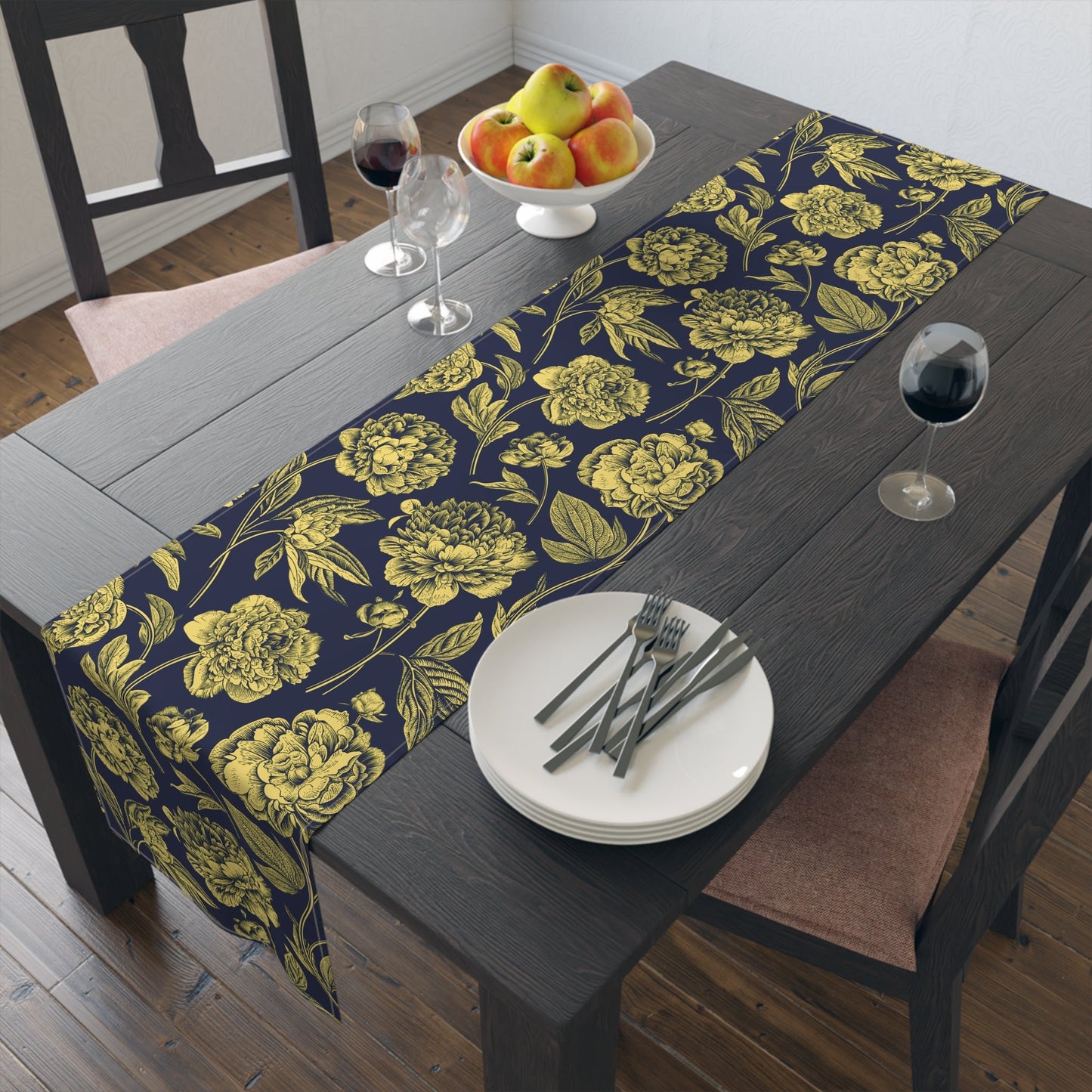 Table Runner | Yellow & Blue | Peony