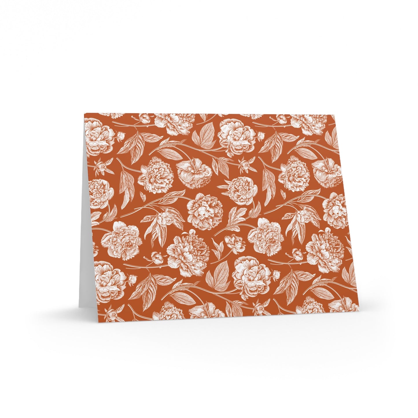 Notecards | Dark Orange & White | Peony