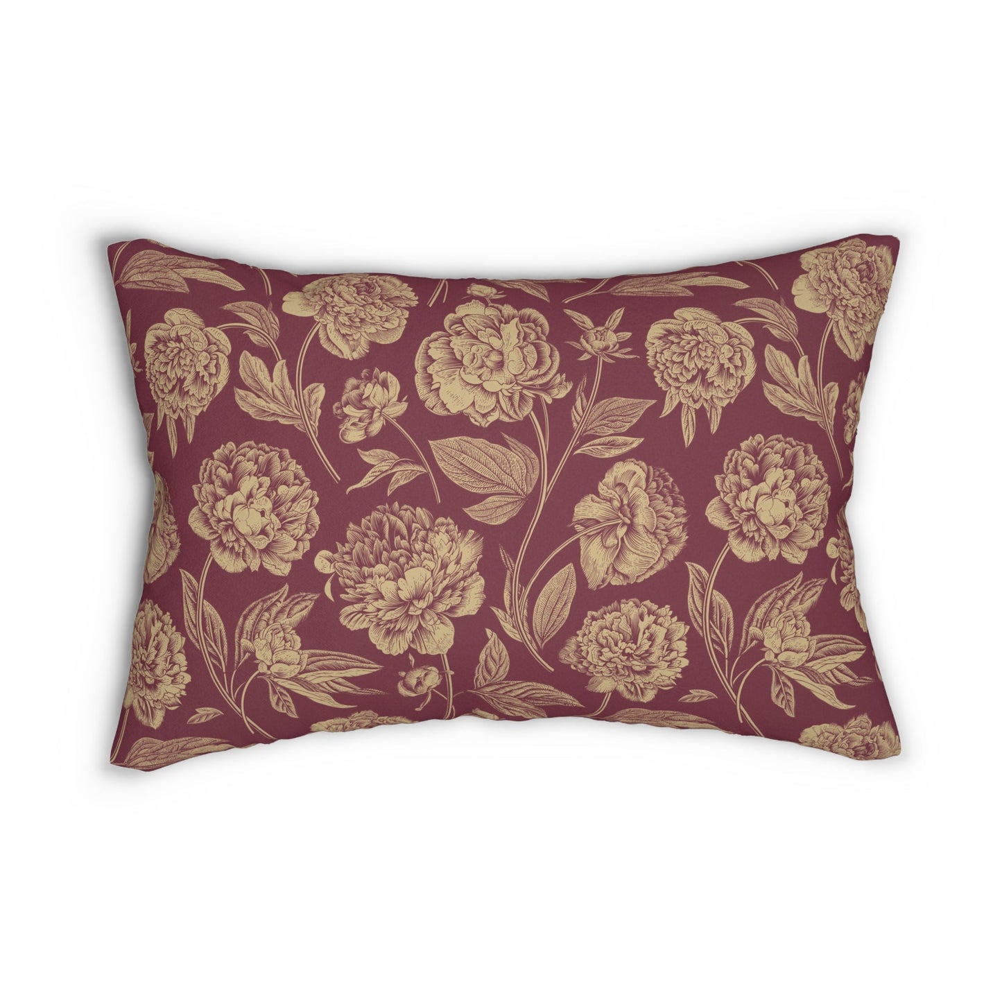 Pillow | Maroon & Gold | Peony