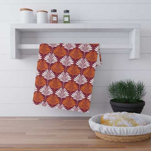Tea Towels | Maroon & Orange | Deco