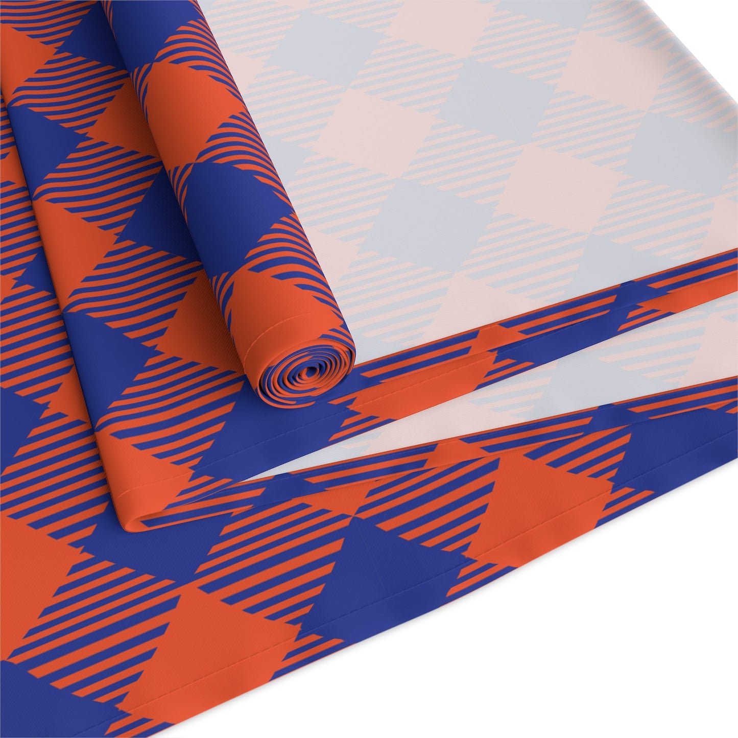Table Runner | Bright Blue & Orange | Gingham