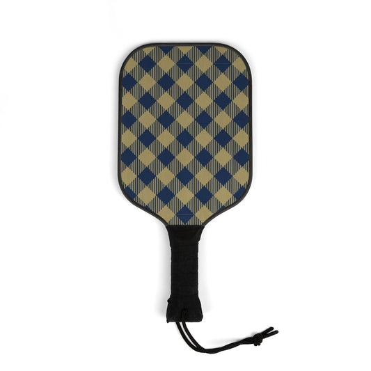 Pickleball Paddle Kit | Blue & Gold | Gingham
