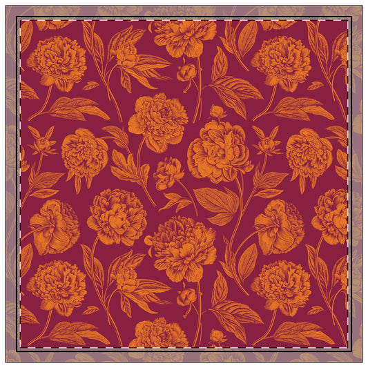 Napkins | Maroon & Orange | Peony