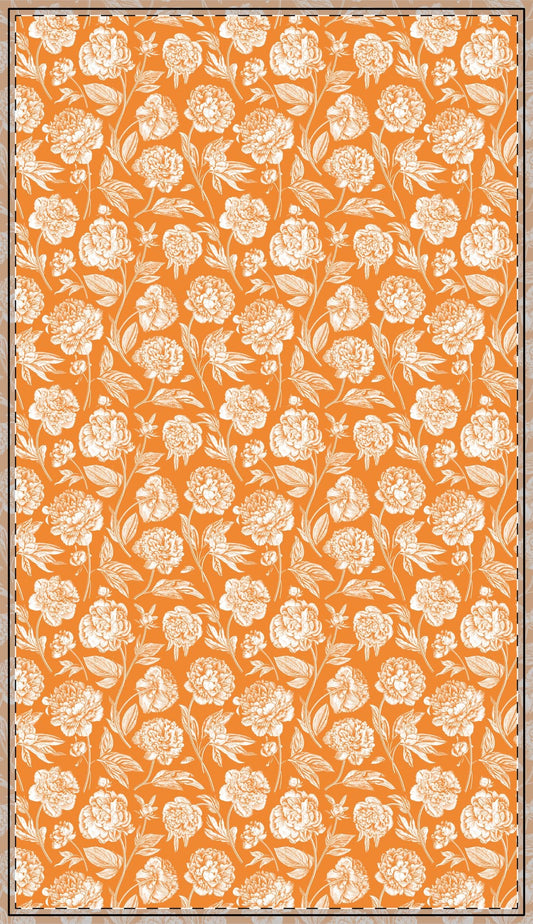 Tablecloth | Orange & White | Peony