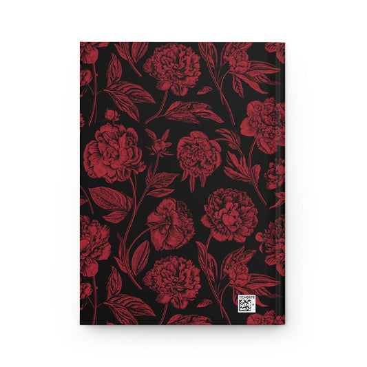 Hardcover Journal | Red & Black | Peony