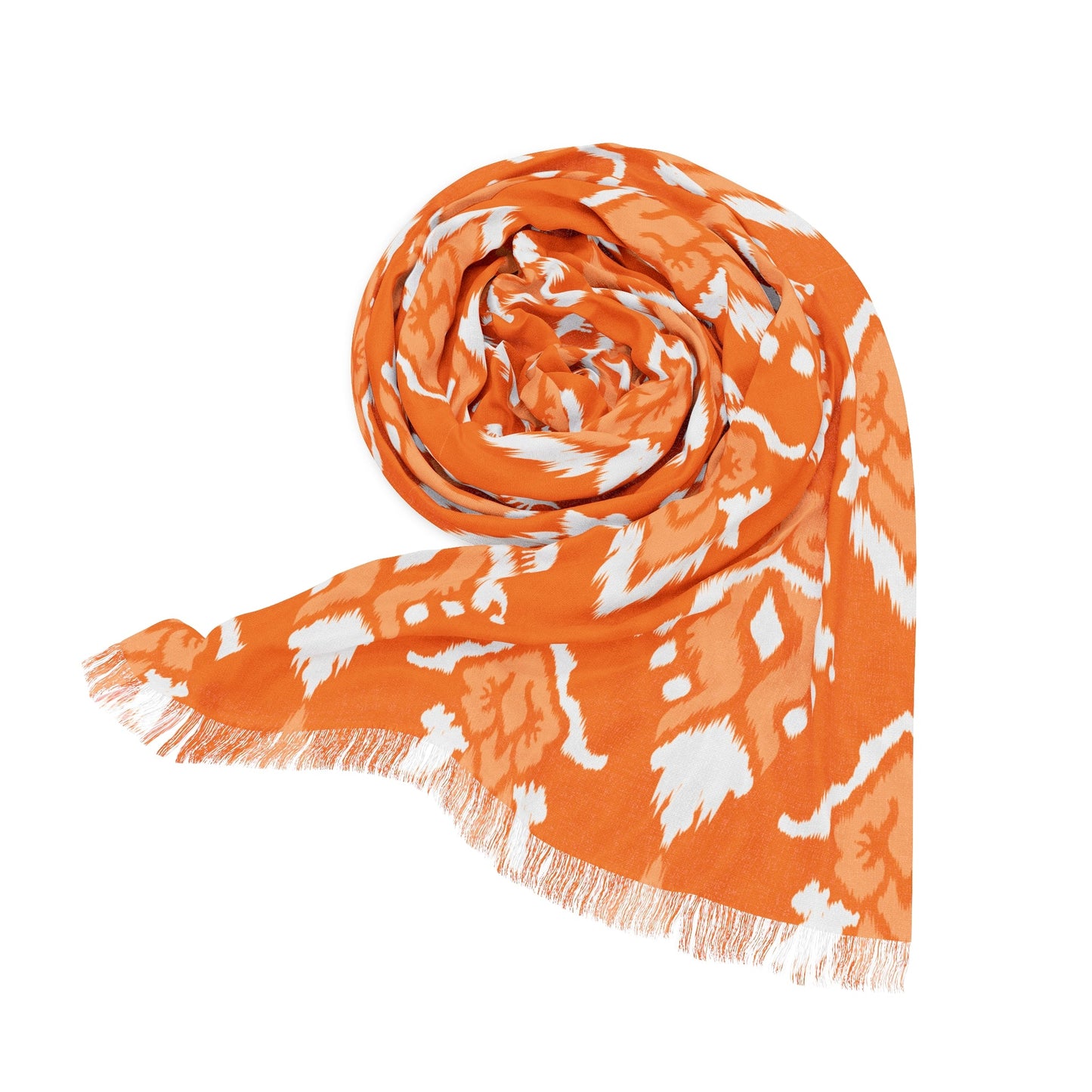Scarf | Orange & White | Ikat