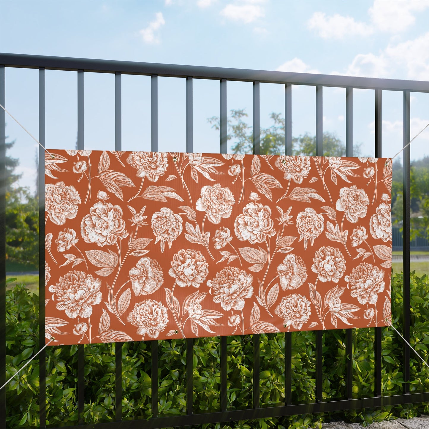 Banner | Dark Orange & White | Peony