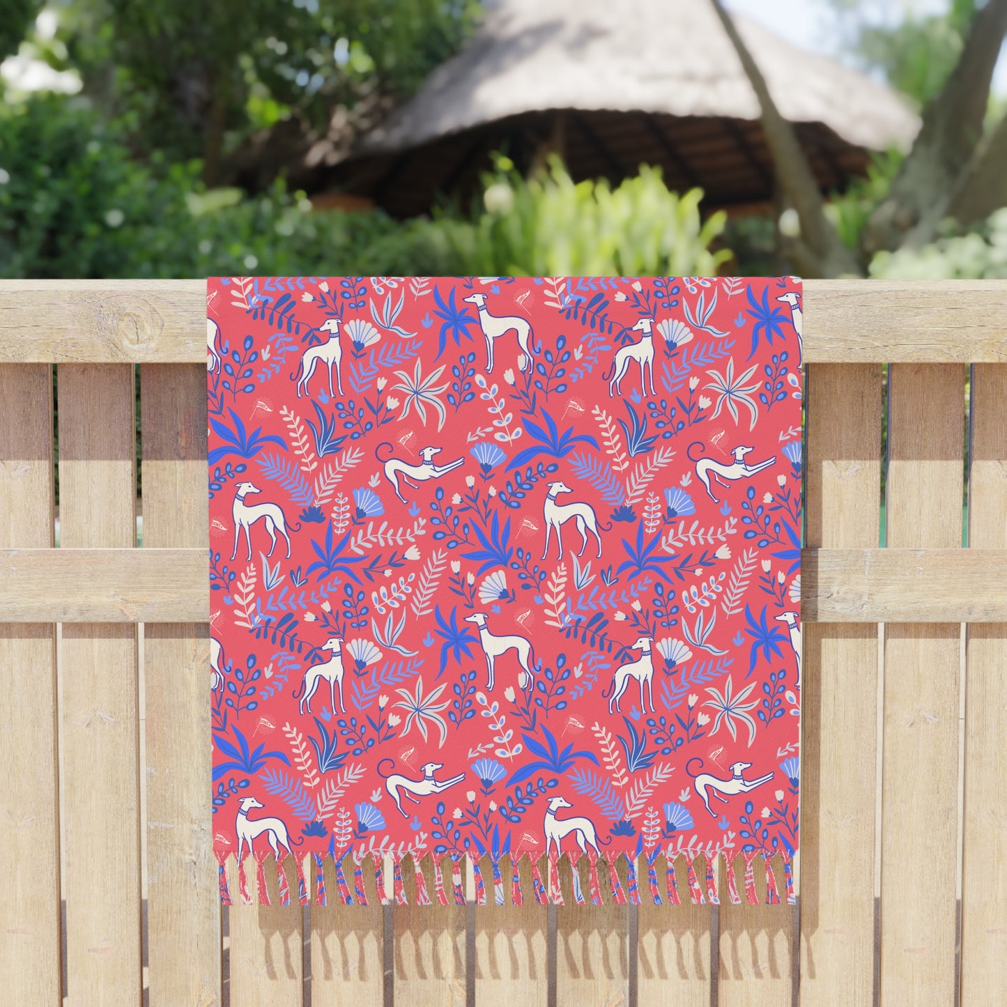 Boho Beach Towel | Greyhounds | Pink Fern