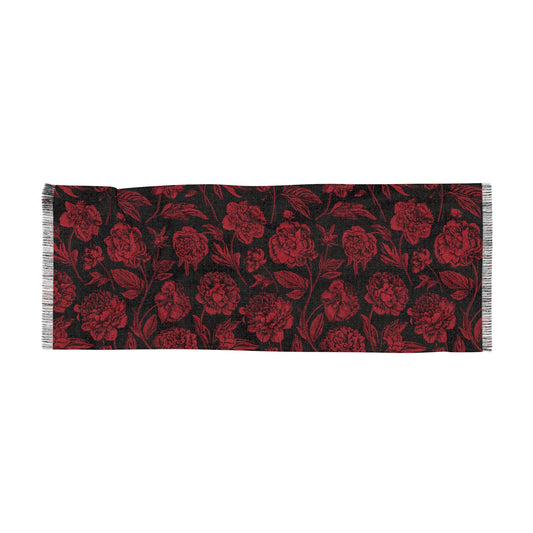 Scarf | Red & Black | Peony