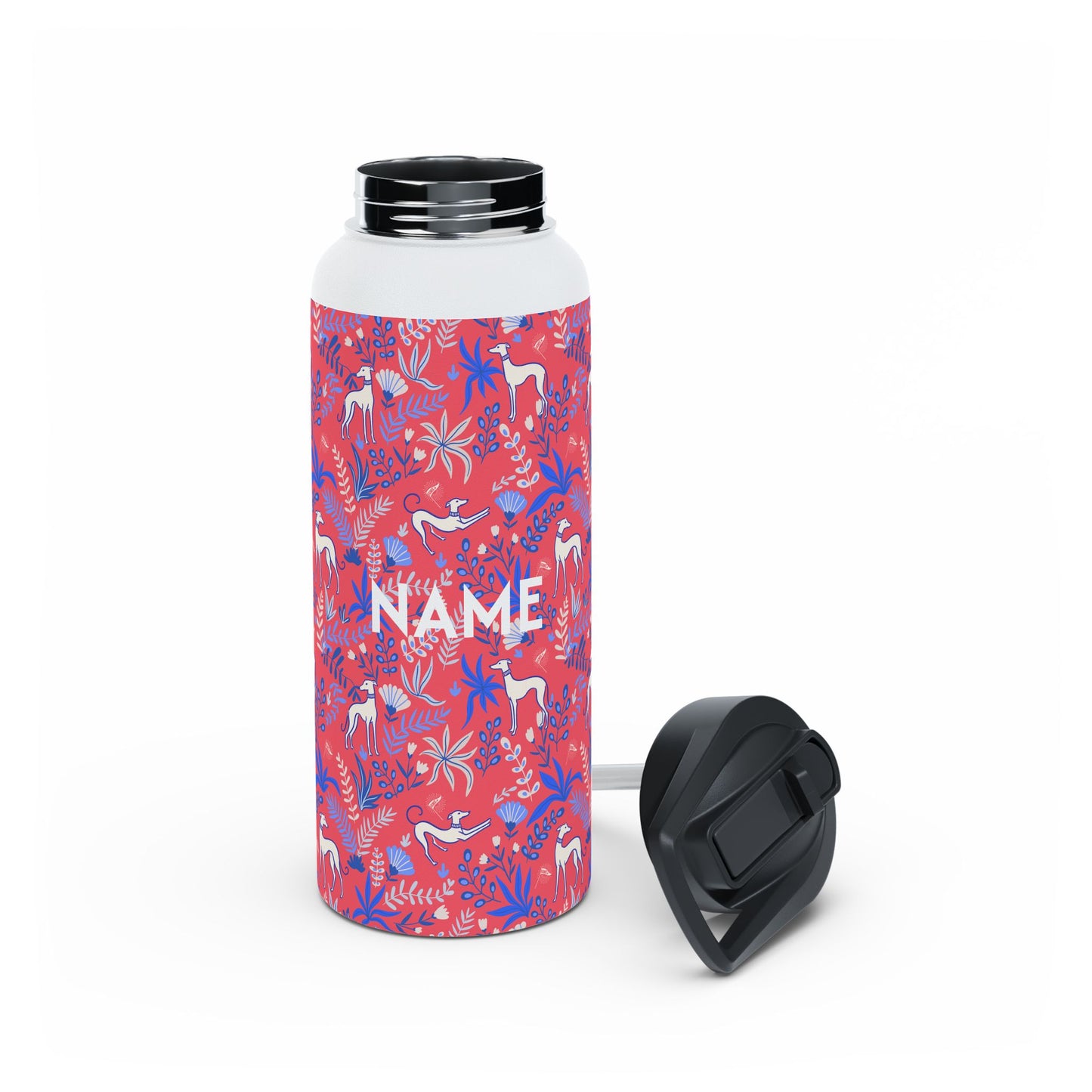 Insulated Water Bottle | Greyhounds | Pink Fern