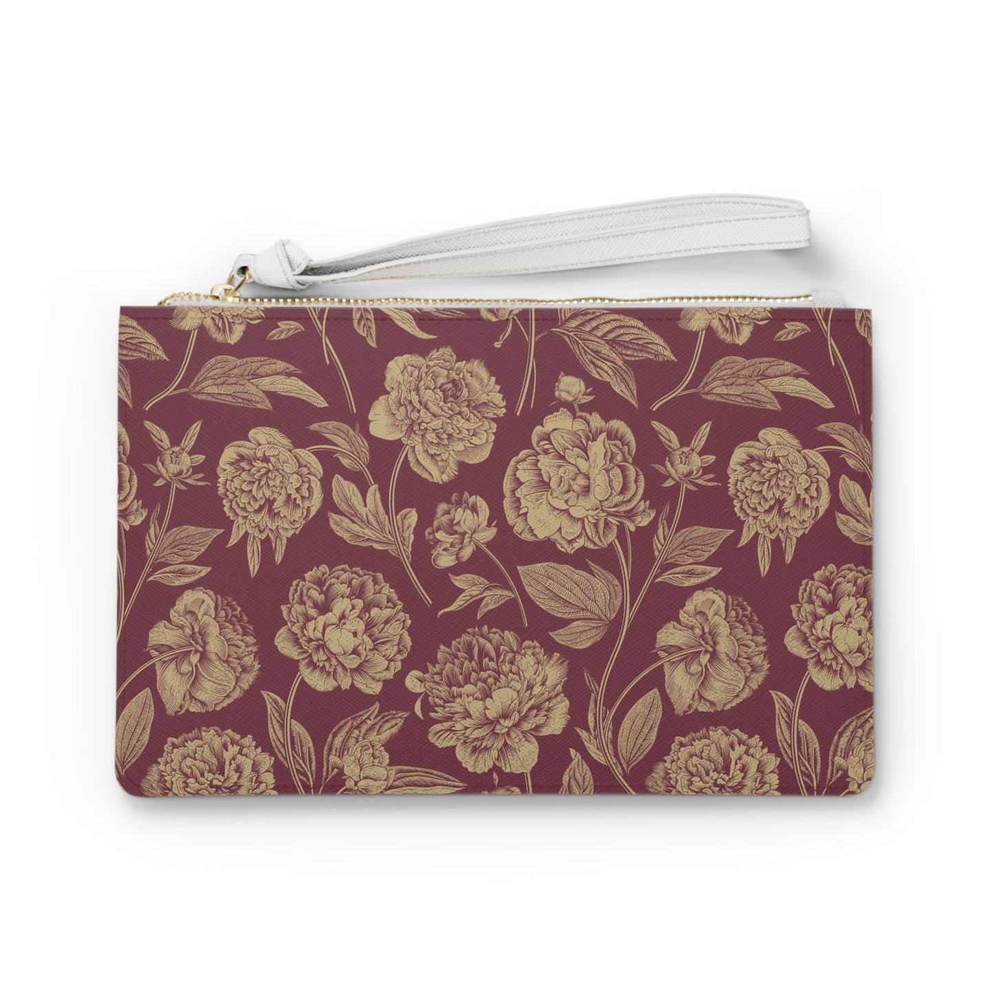 Clutch Bag | Maroon & Gold | Peony