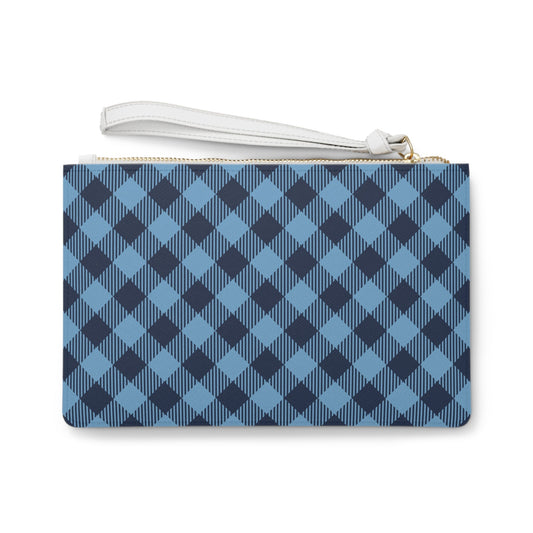 Clutch Bag | Light Blue & White | Gingham