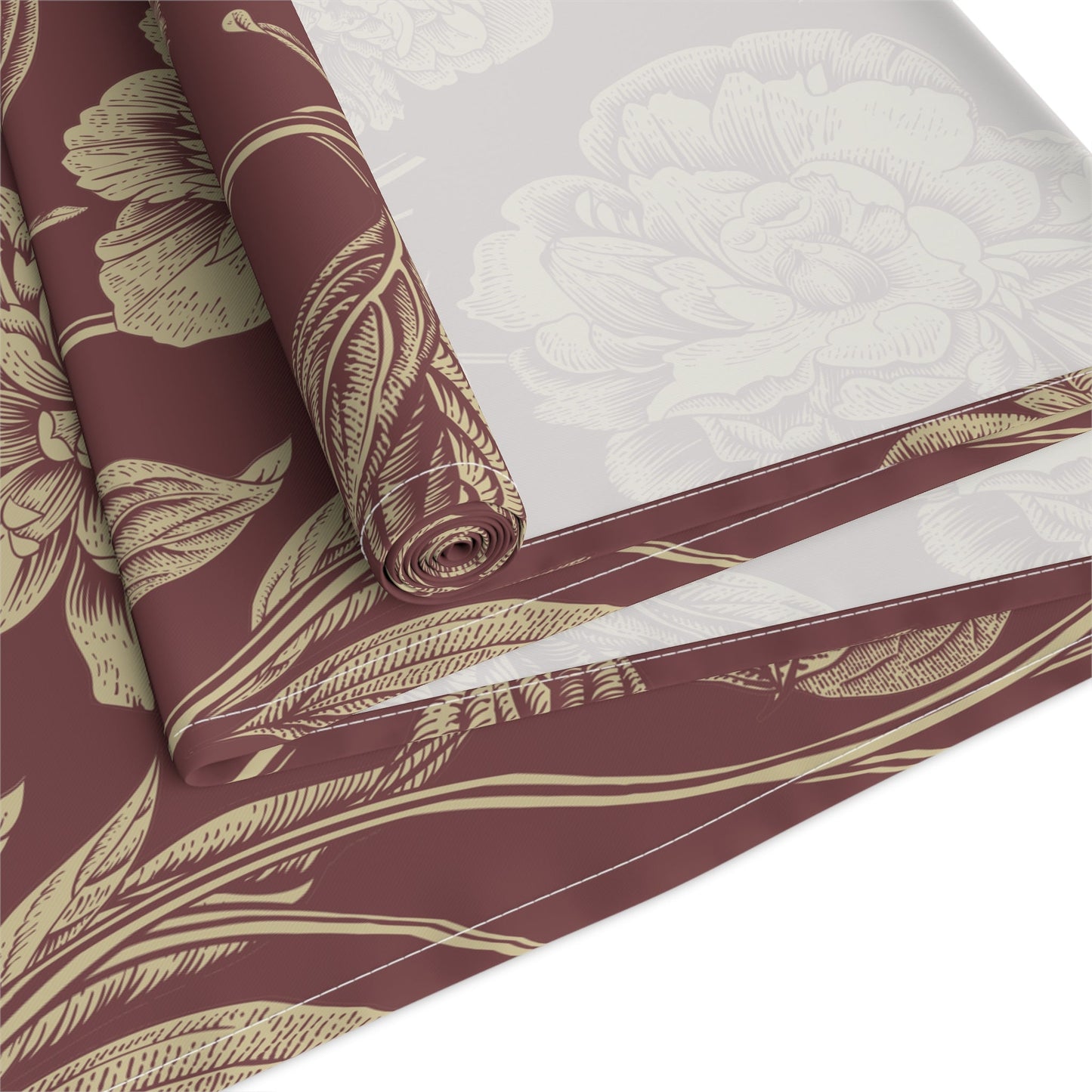 Table Runner | Maroon & Gold | Peony