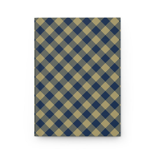 Hardcover Journal | Blue & Gold | Gingham
