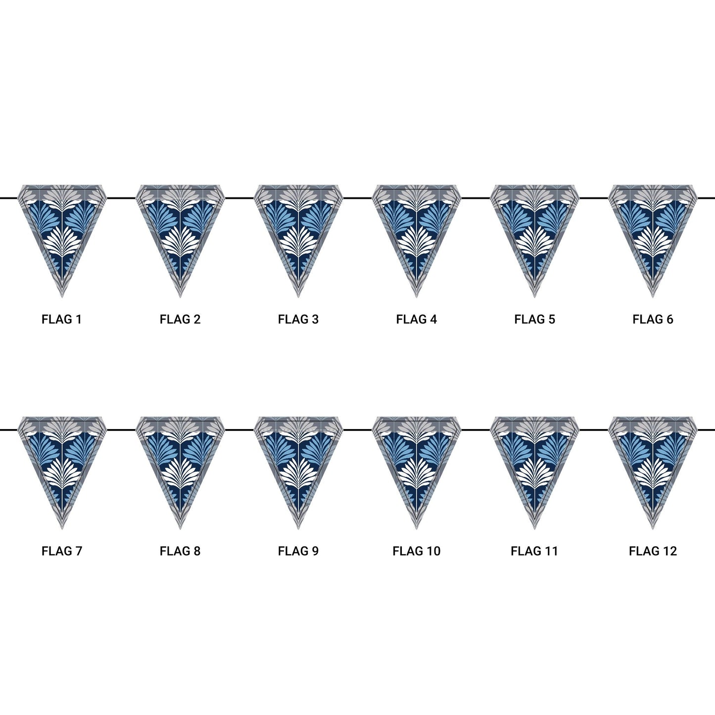 Flag Garland | Light Blue & White | Deco