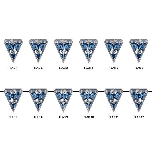 Flag Garland | Light Blue & White | Deco