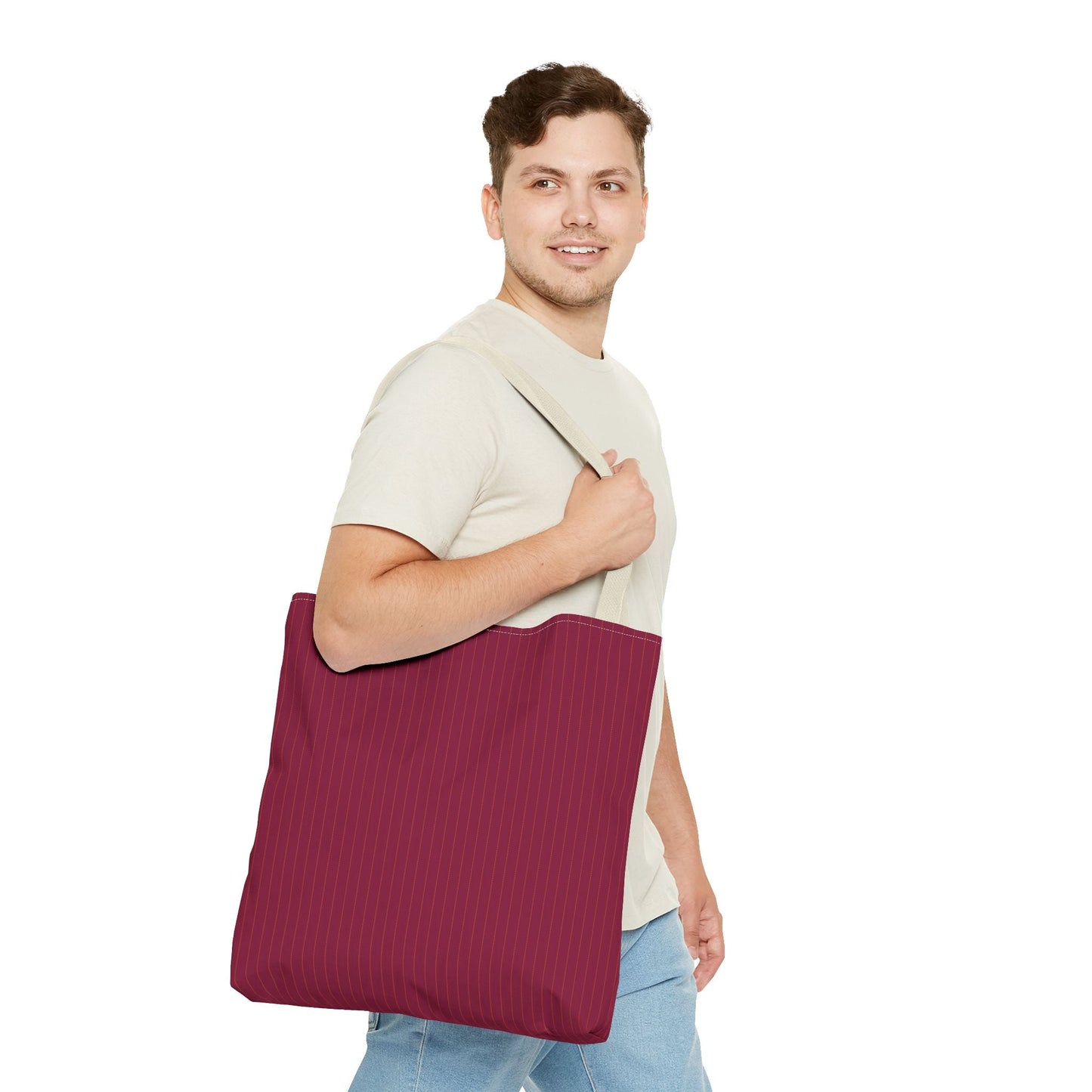 Tote Bags | Maroon & Orange | Pinstripe