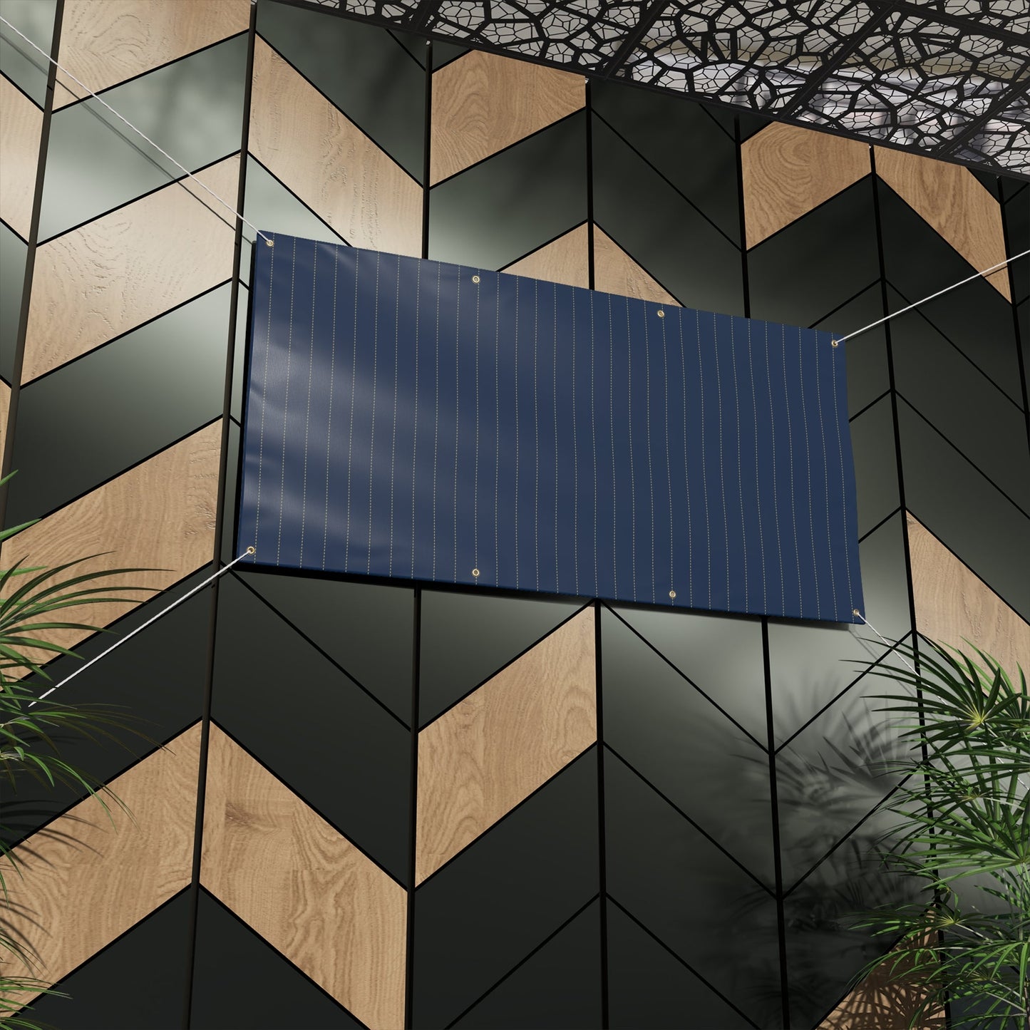 Banner | Gold & Blue | Pinstripe