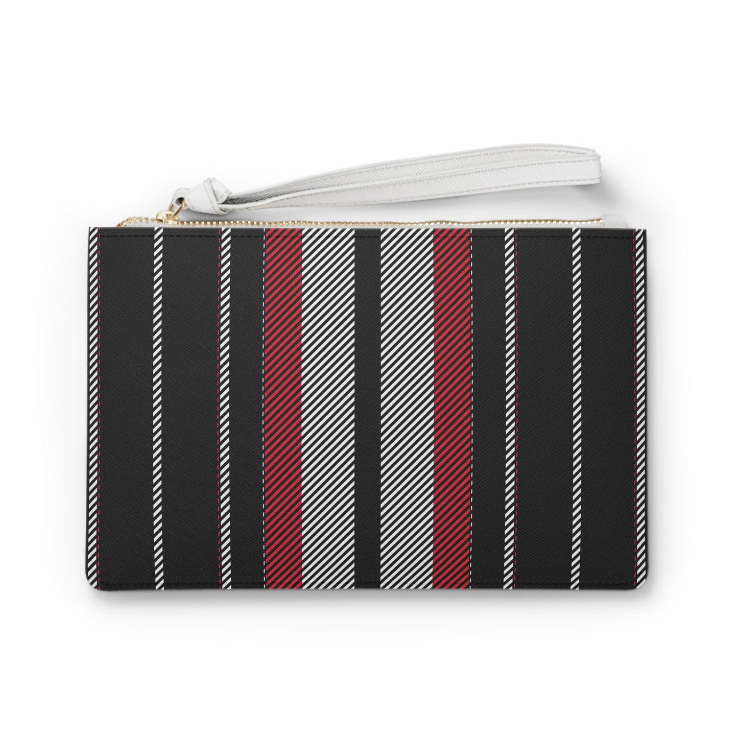 Clutch Bag | Red & Black | Stripe