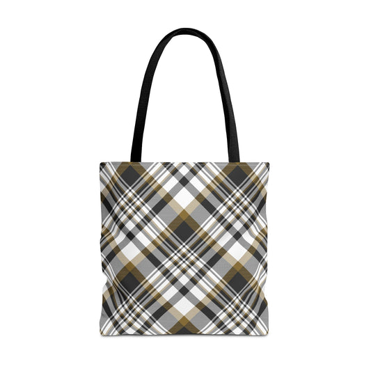 Tote Bag | Black & Gold | Tartan
