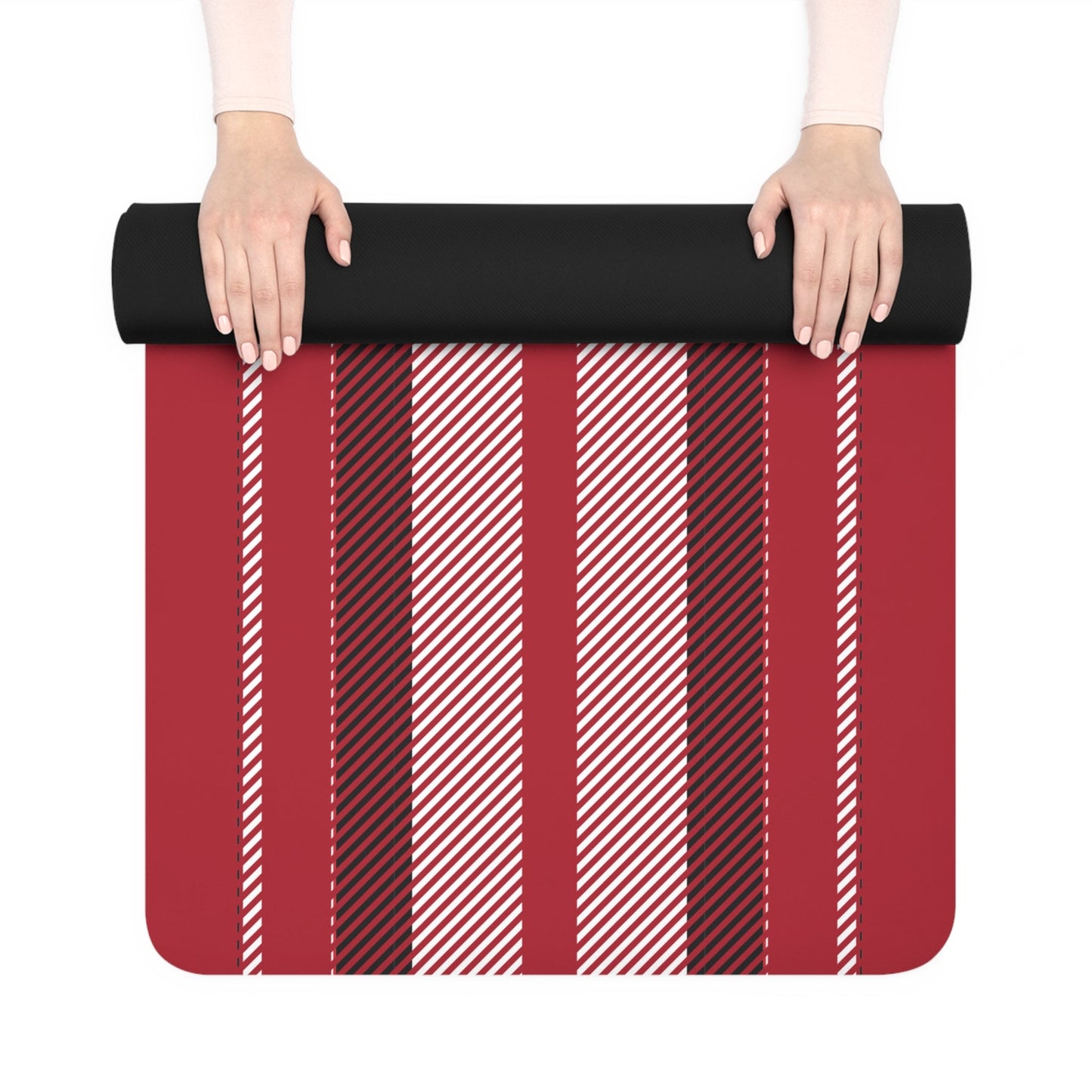 Yoga Mat | Red & Black | Stripe