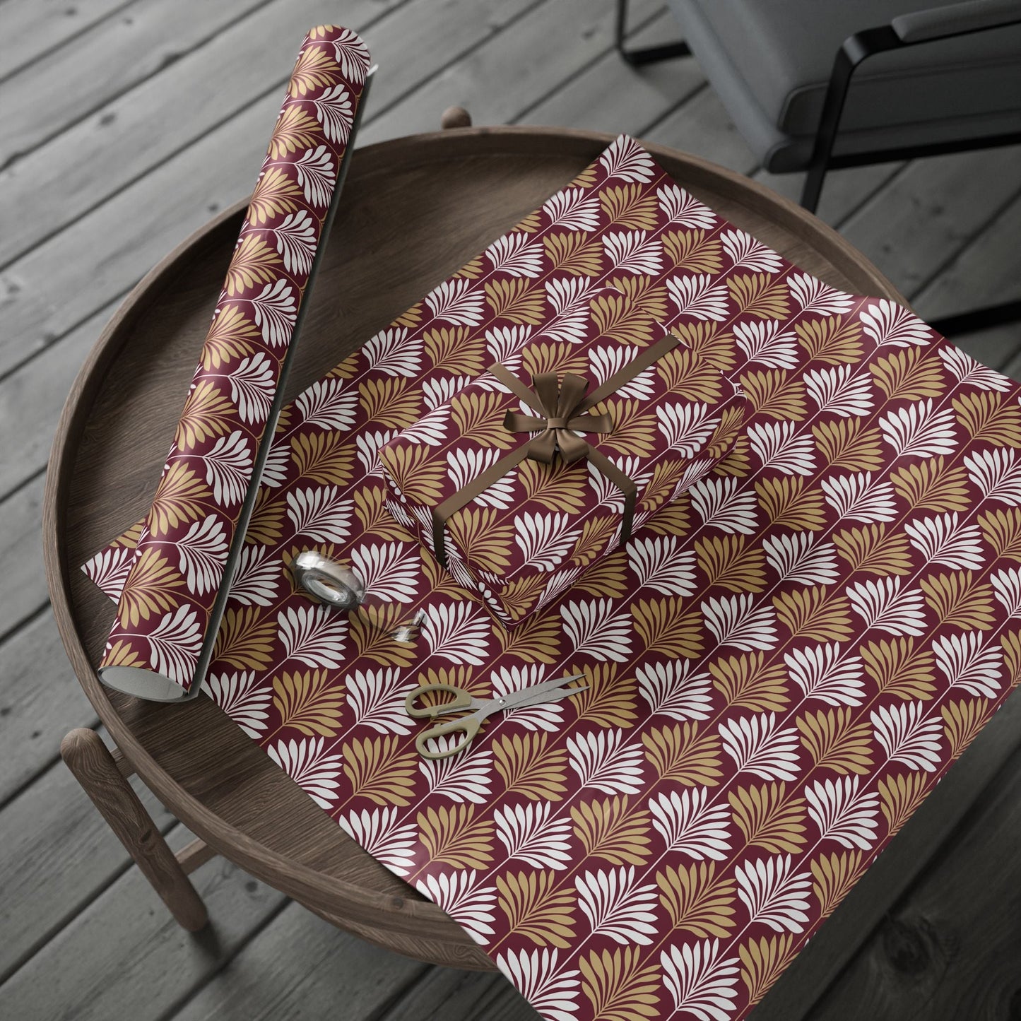 Gift Wrap | Maroon & Gold | Deco