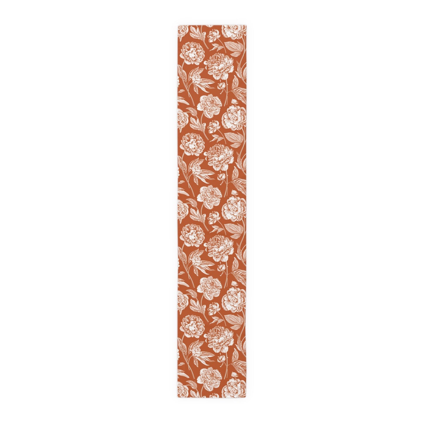 Table Runner | Dark Orange & White | Peony