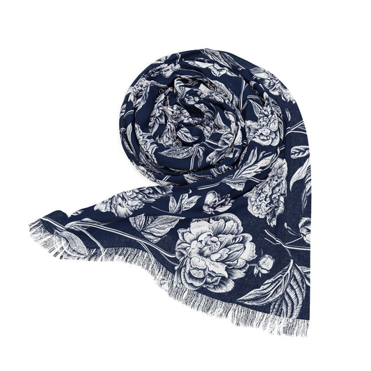 Scarf | Navy & White | Peony