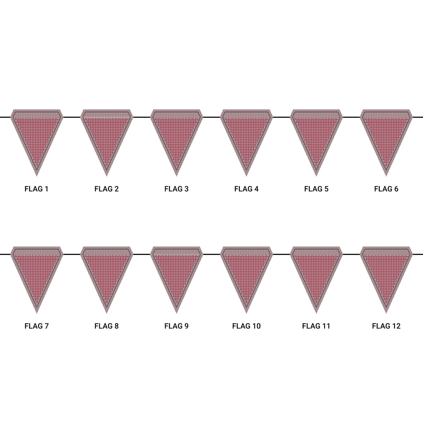 Flag Garland | Red & Gray | Houndstooth