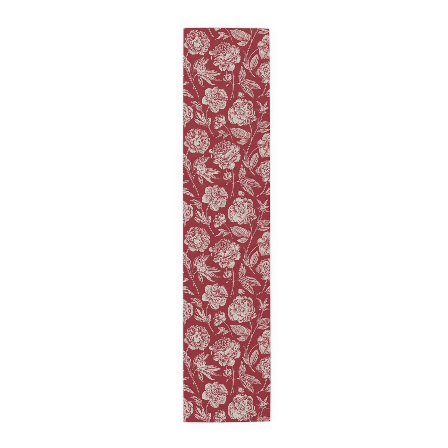Table Runner | Maroon & White | Peony
