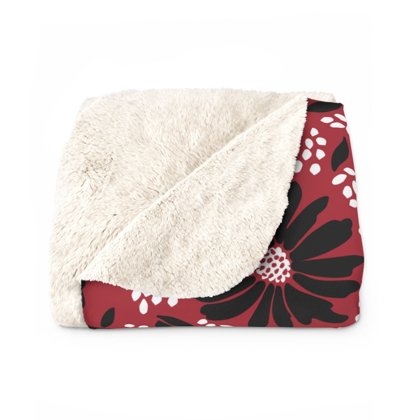 Sherpa Fleece Blanket | Red & Black | Bellis