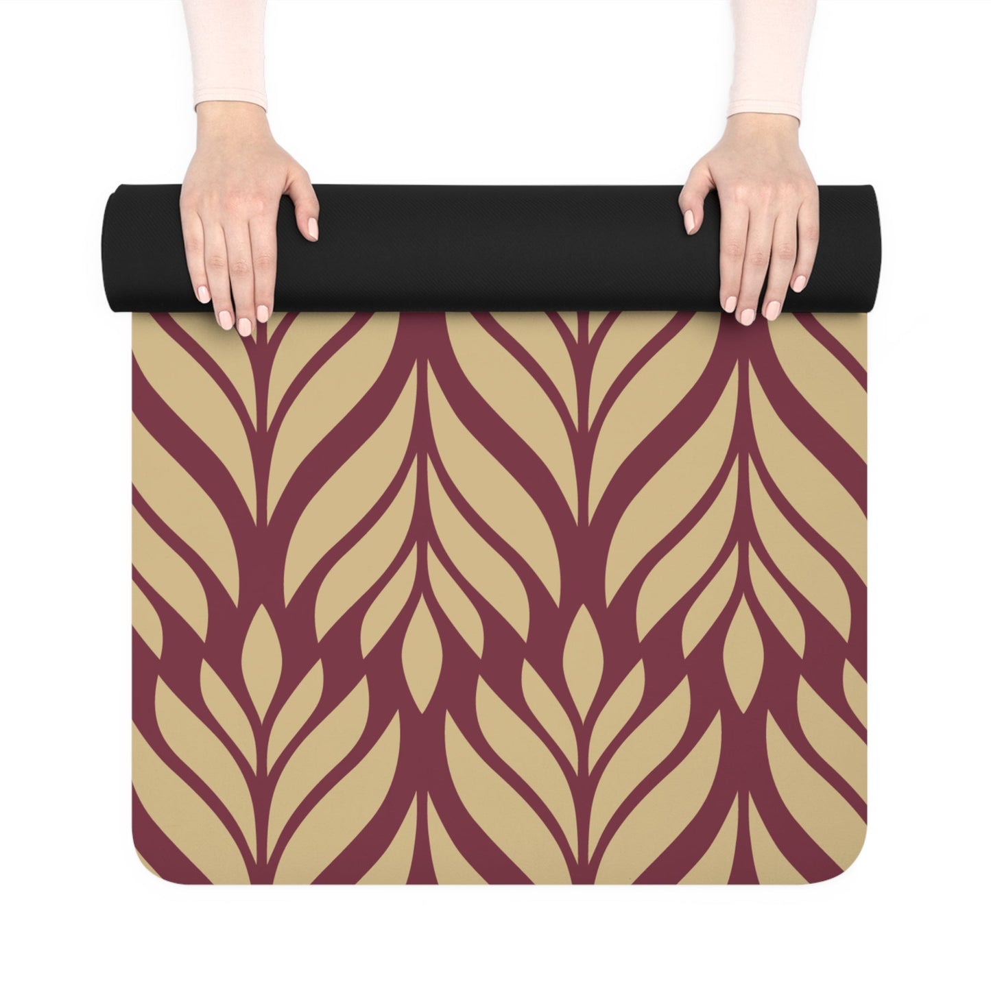 Yoga Mat | Maroon & Gold | Palm