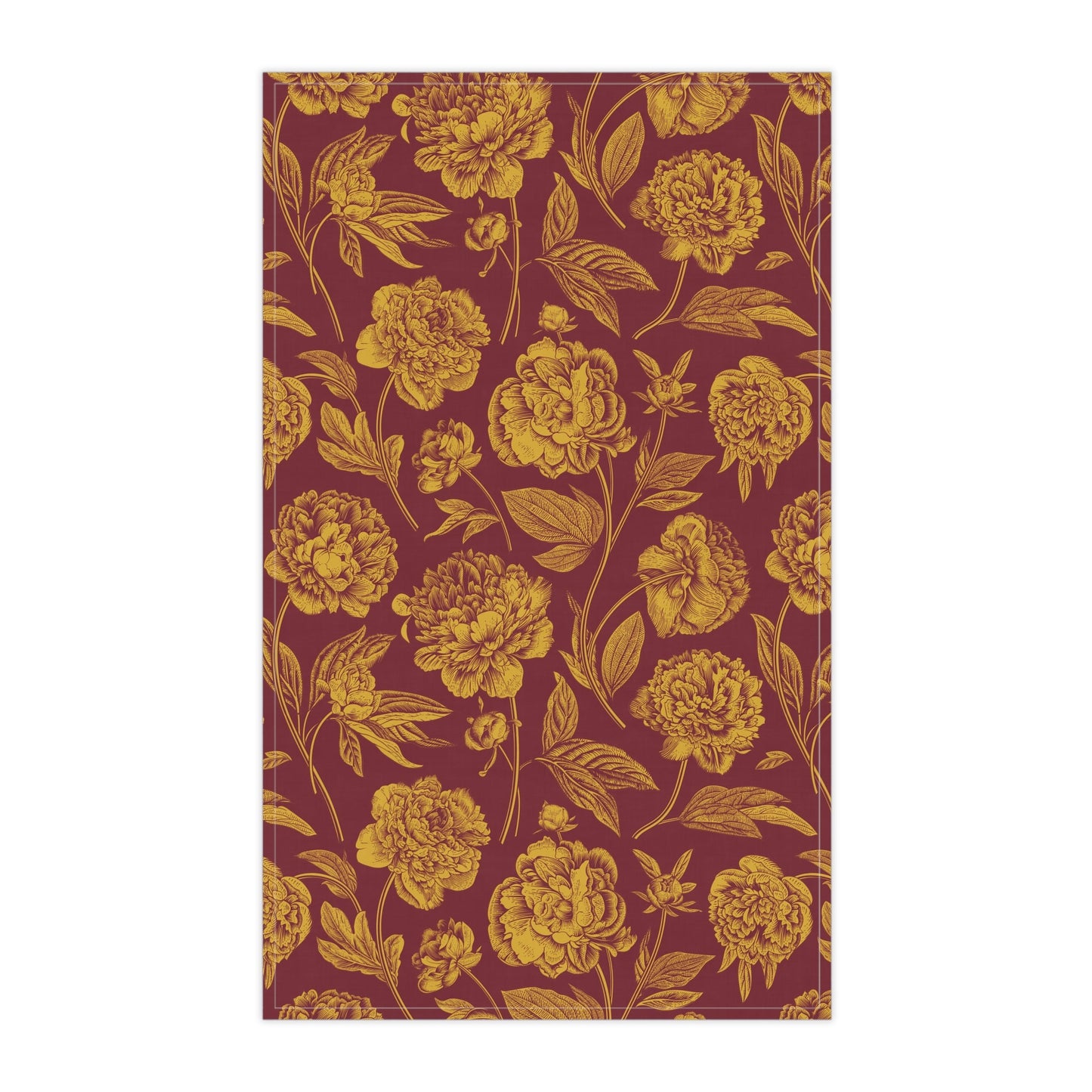 Tea Towels | Red & Yellow | Peony